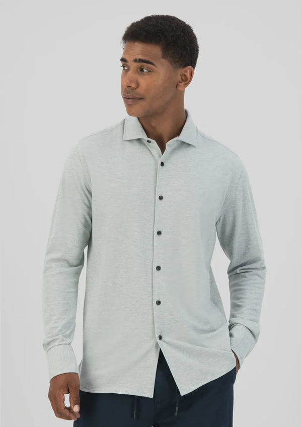 DSTREZZED - Long Sleeve Shirt: Flannel Melange - Blue/Grey