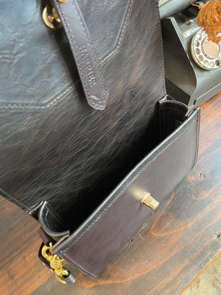 Harrier New Zealand - Large Luxury Leather Shoulder Bag Black