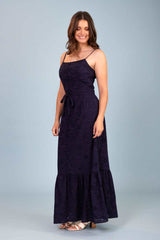 The Bay by Augustine - Indigo Embroidered Maxi Navy DrESS