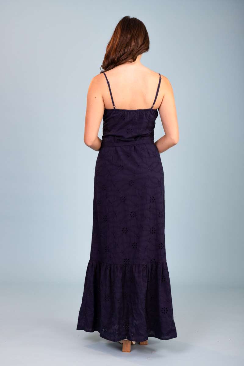 The Bay by Augustine - Indigo Embroidered Maxi Navy DrESS