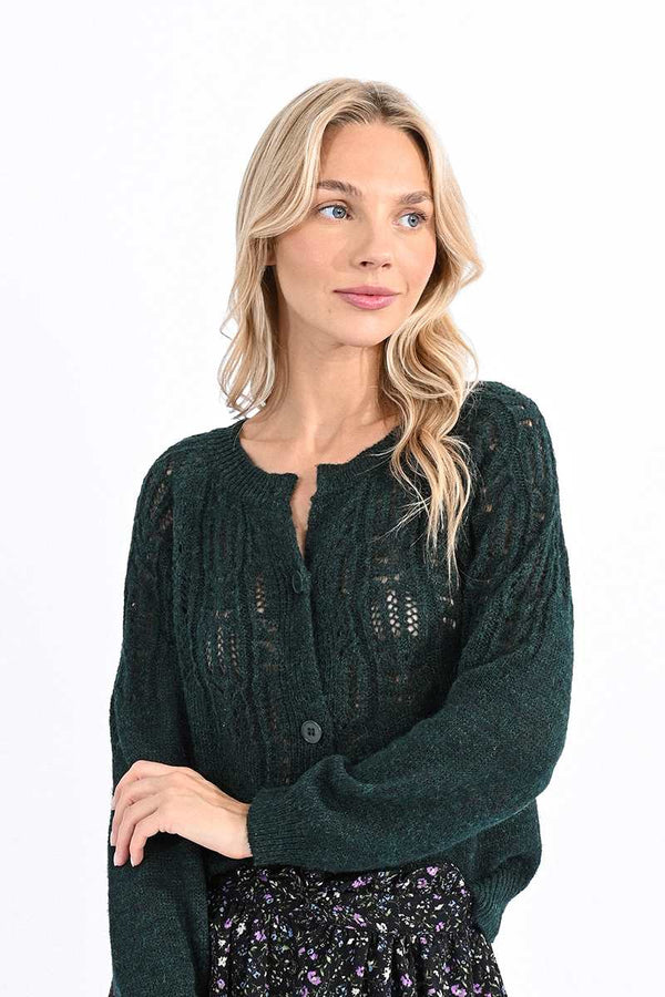Molly Bracken - Cable Knit Cardigan - Green