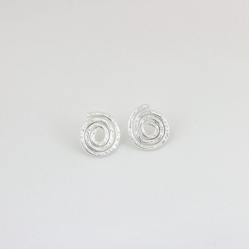 Aurelium - Swirl Stud Earrings | Silver