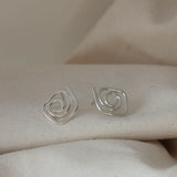 Aurelium - Diamond Swirl Stud Earrings | Silver