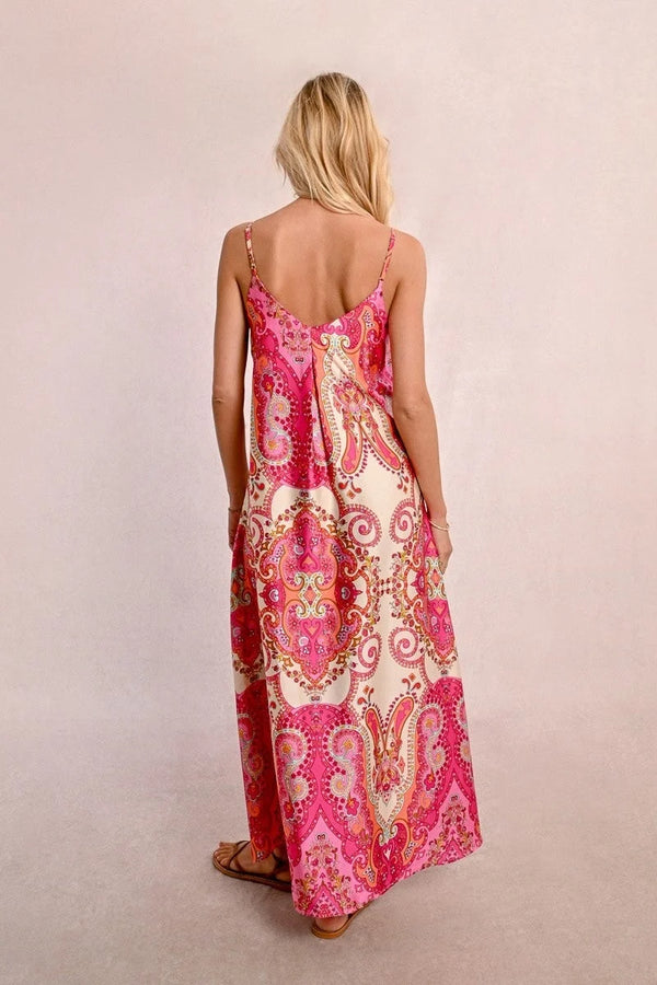 Maggy Bracken - Pink Printed Maxi Dress