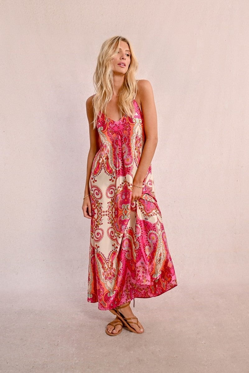 Maggy Bracken - Pink Printed Maxi Dress