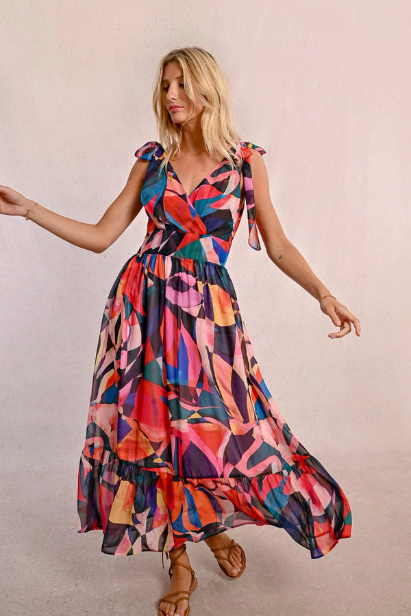 Molly Bracken - Printed Semi-Sheer Maxi Dress