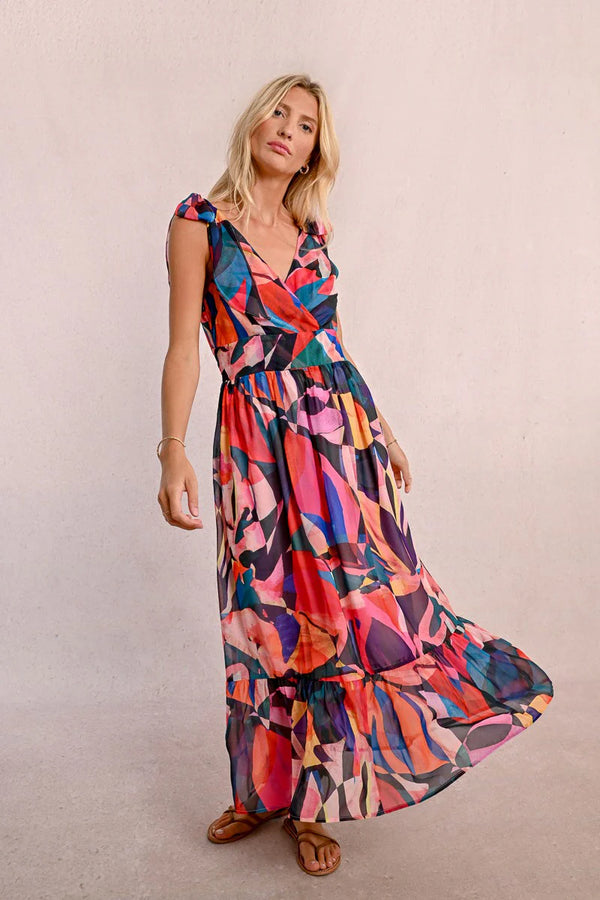 Molly Bracken - Printed Semi-Sheer Maxi Dress